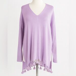 Lilly Pulitzer Purple Martine Sweater Tassels Size Small